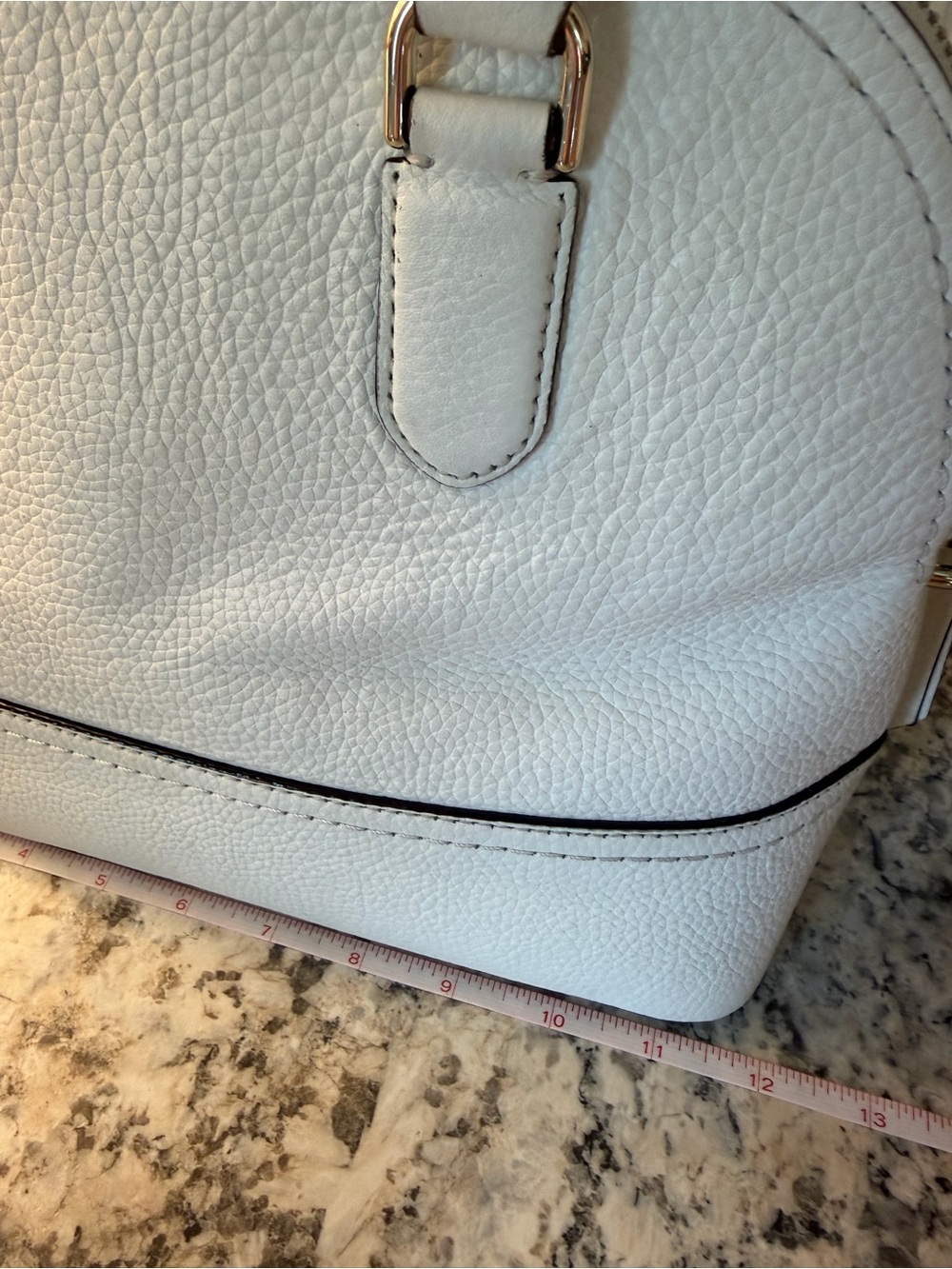 Kate Spade ♠️ McCall Street Carli Leather Satchel White Tassel No Strap - Picture 8 of 14